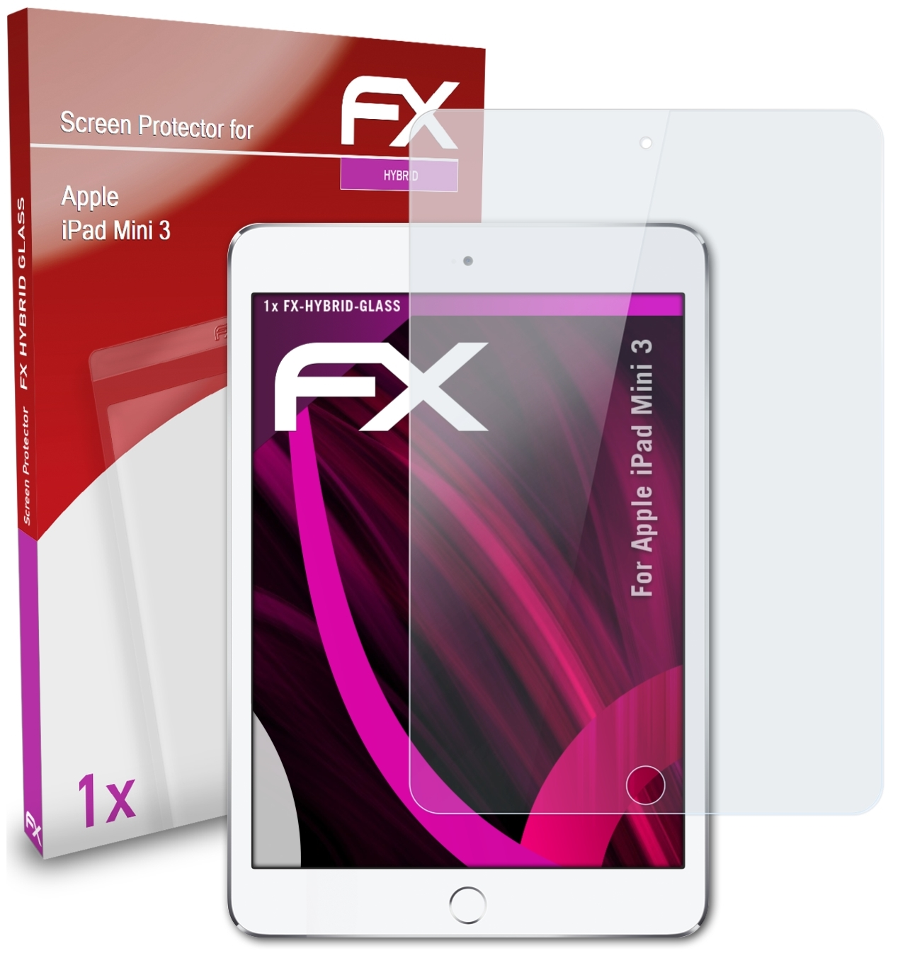 ATFOLIX FX-Hybrid-Glass Schutzglas(für Apple iPad Mini 3)