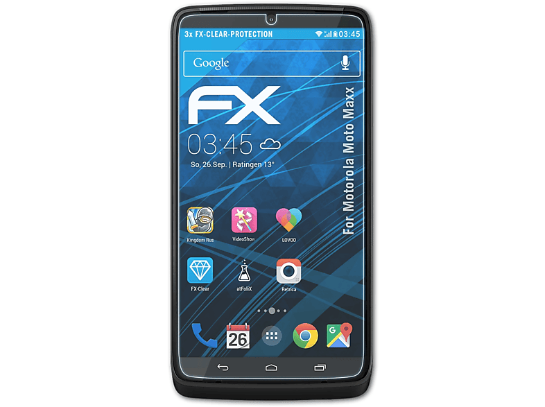 ATFOLIX 3x FX-Clear Displayschutz(für Maxx) Motorola Moto