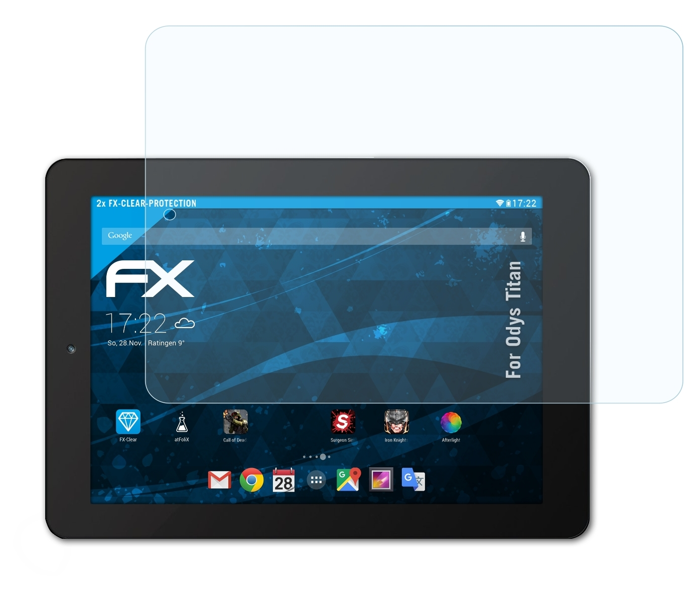 ATFOLIX 2x FX-Clear Displayschutz(für Titan) Odys