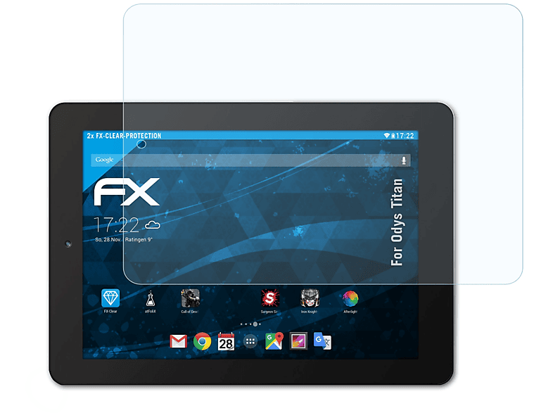 ATFOLIX 2x FX-Clear Odys Titan) Displayschutz(für