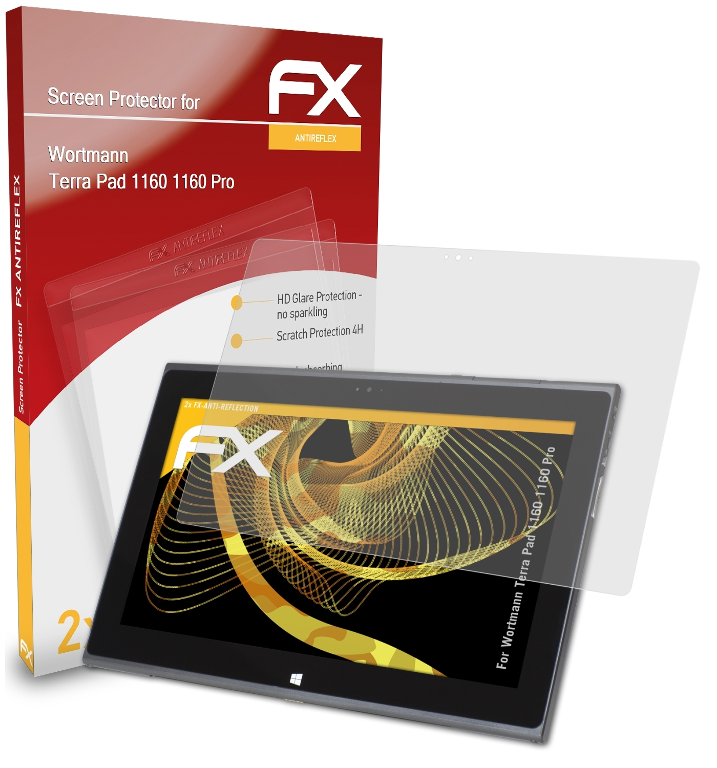 ATFOLIX 2x FX-Antireflex Displayschutz(für Wortmann Terra (1160 Pad Pro)) 1160