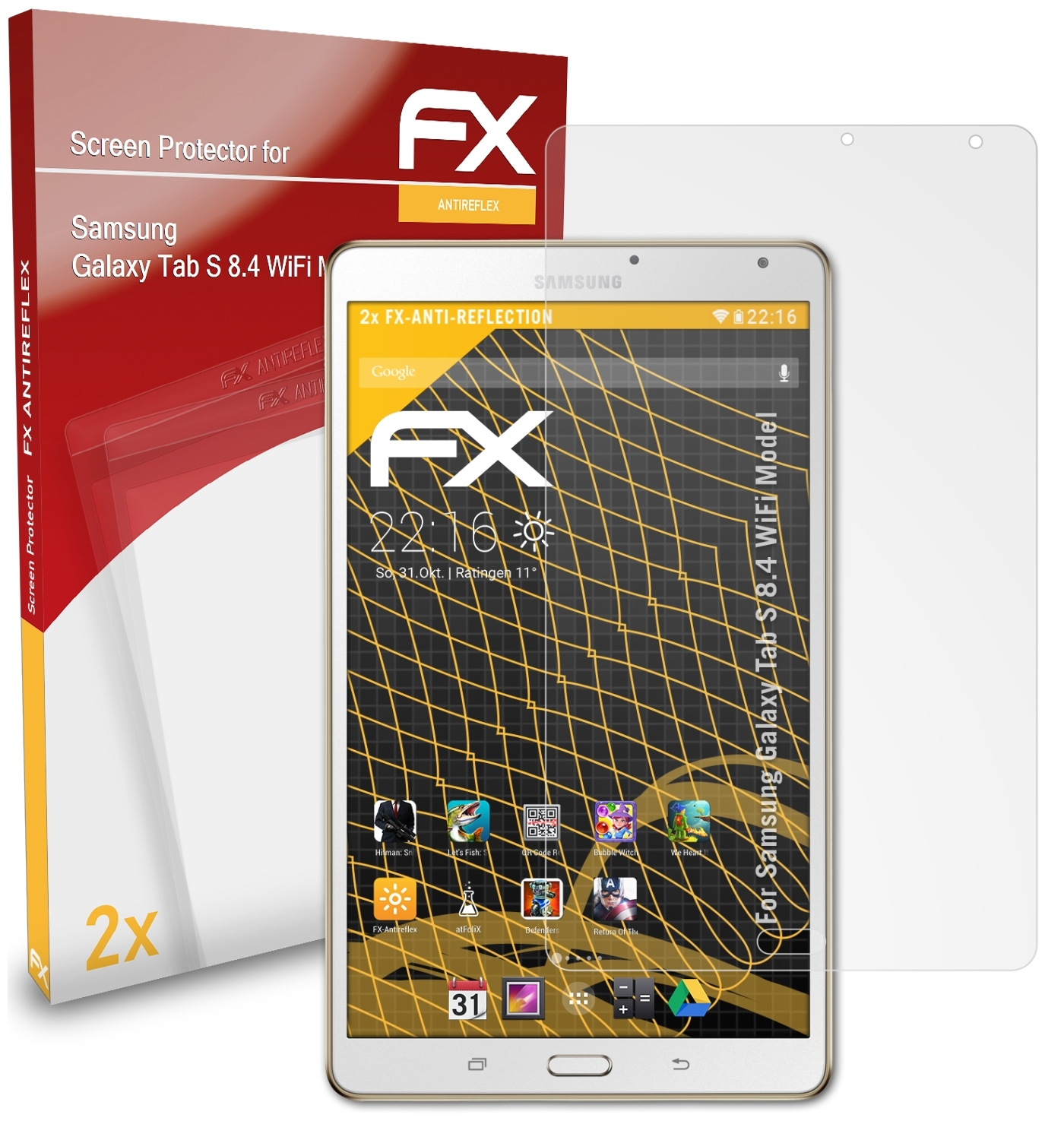 ATFOLIX 2x FX-Antireflex 8.4 Galaxy Samsung Tab Displayschutz(für (WiFi S Model))