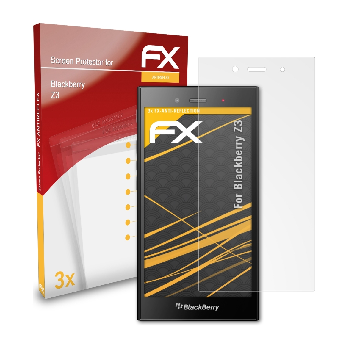 ATFOLIX FX-Antireflex Displayschutz(für Z3) 3x Blackberry
