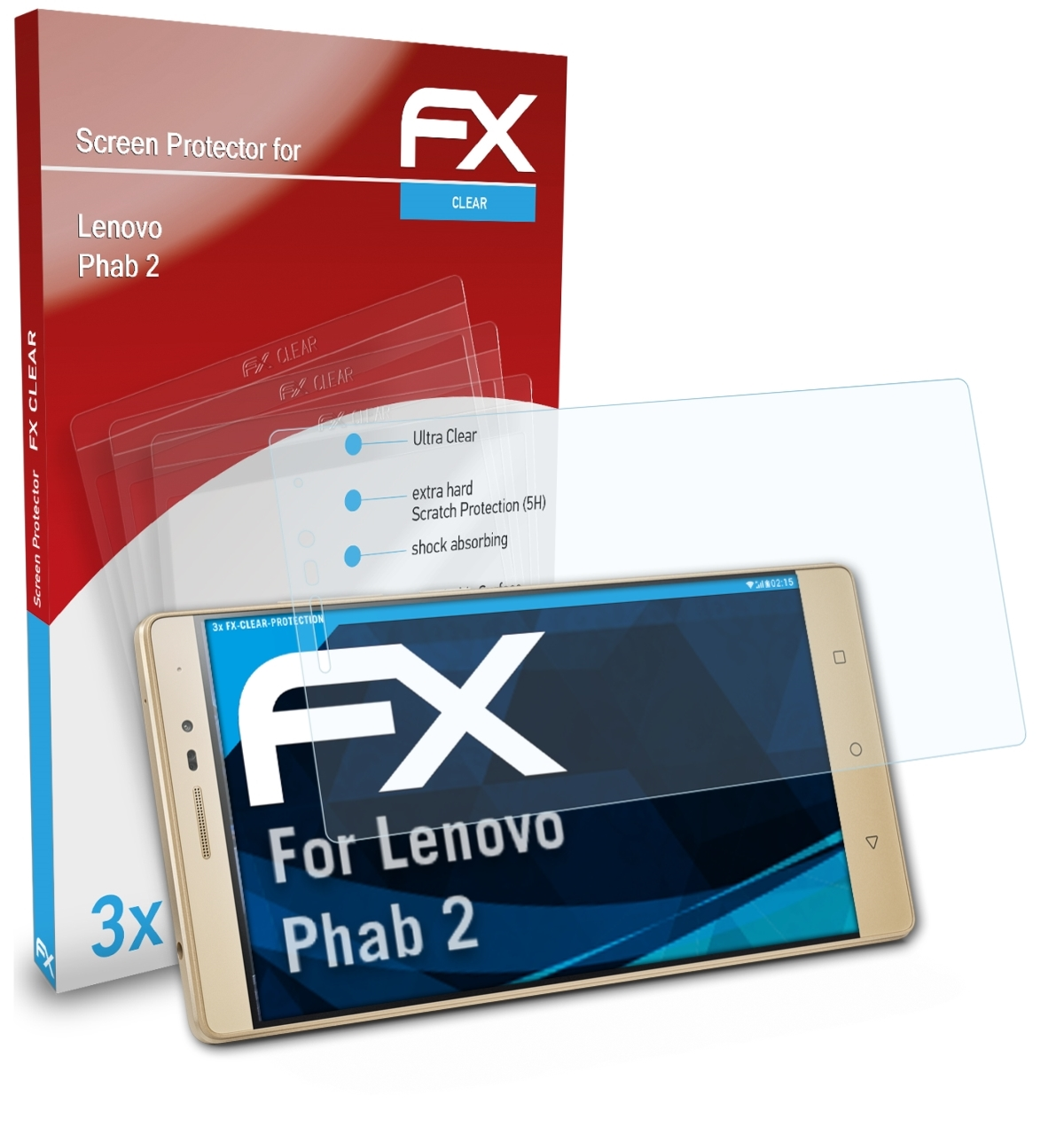 Lenovo ATFOLIX Displayschutz(für Phab 2) FX-Clear 3x
