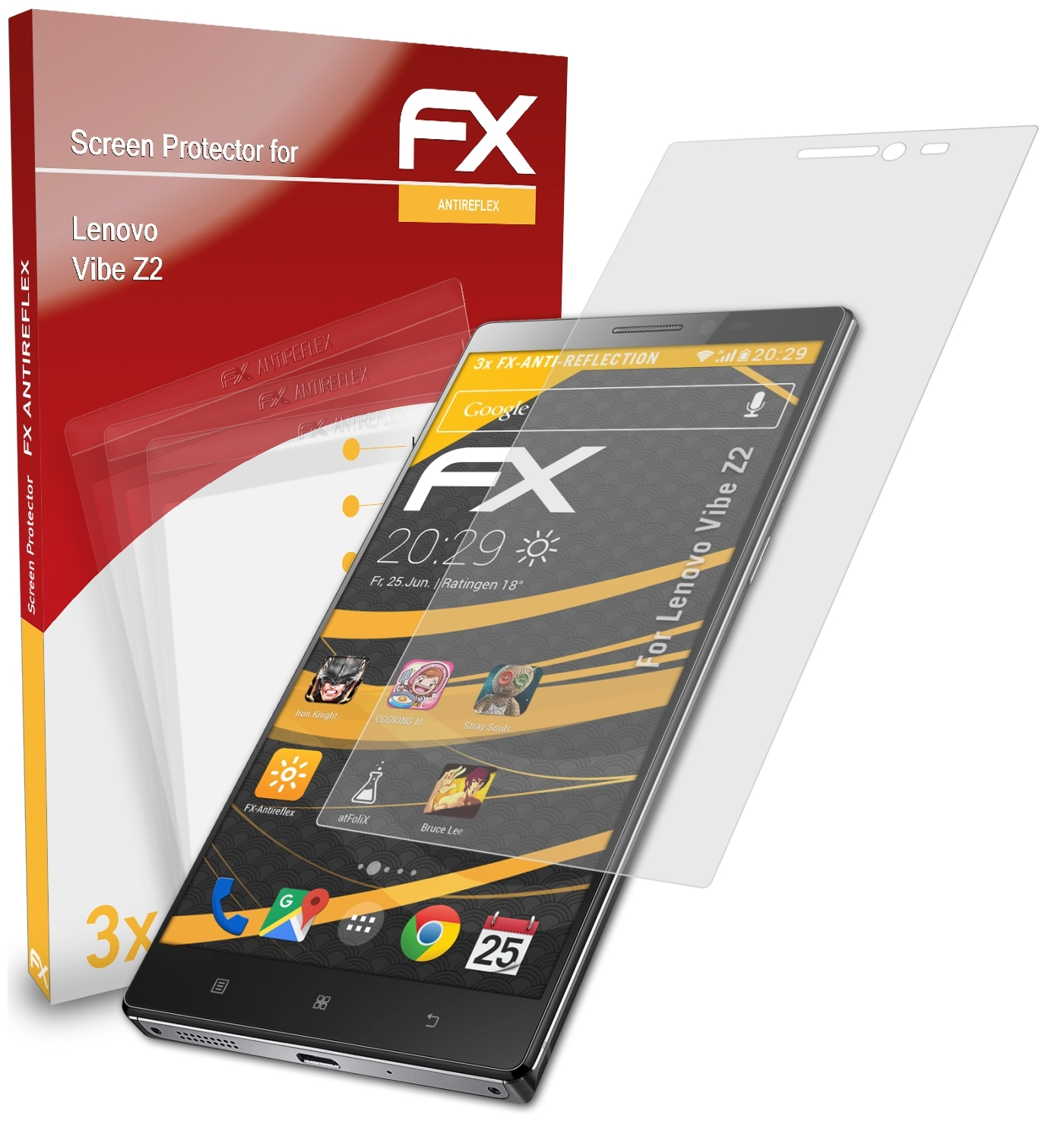 ATFOLIX 3x FX-Antireflex Displayschutz(für Lenovo Vibe Z2)