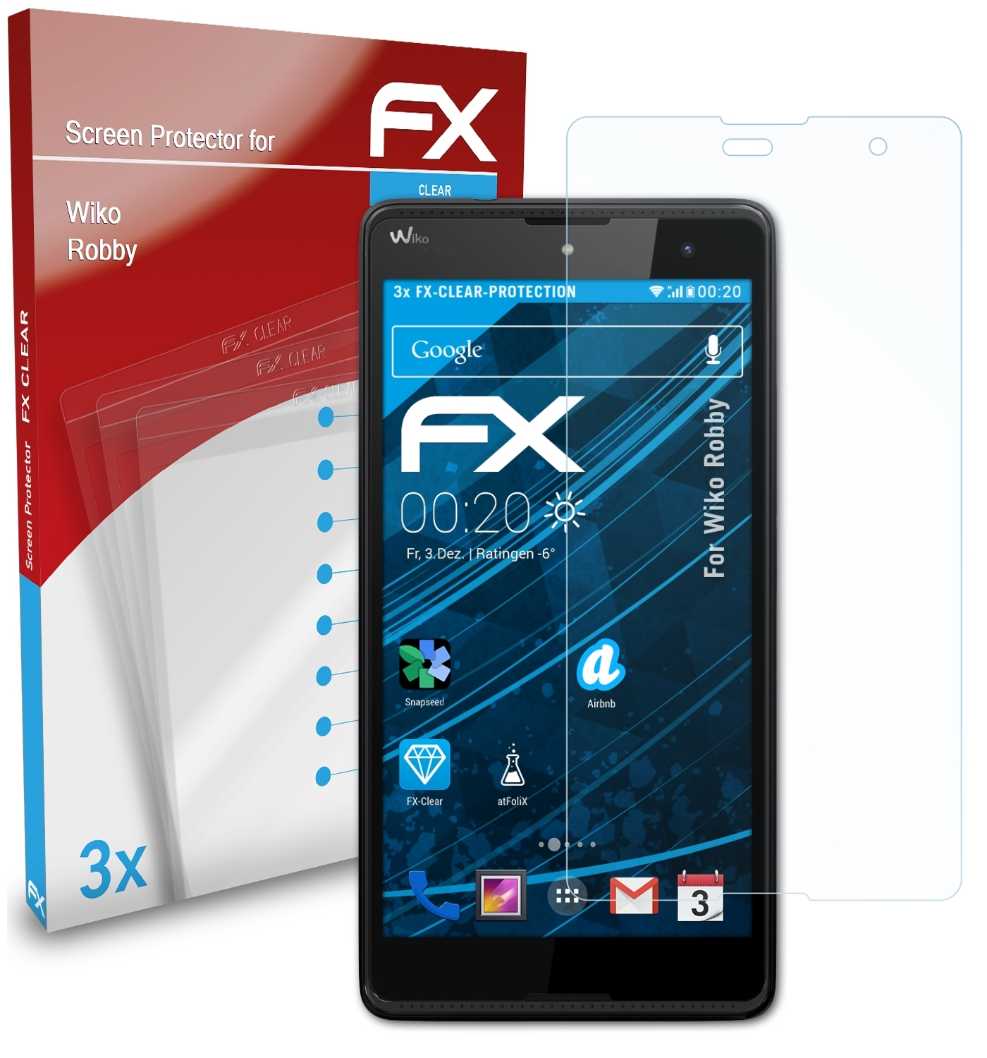 FX-Clear Robby) ATFOLIX 3x Wiko Displayschutz(für