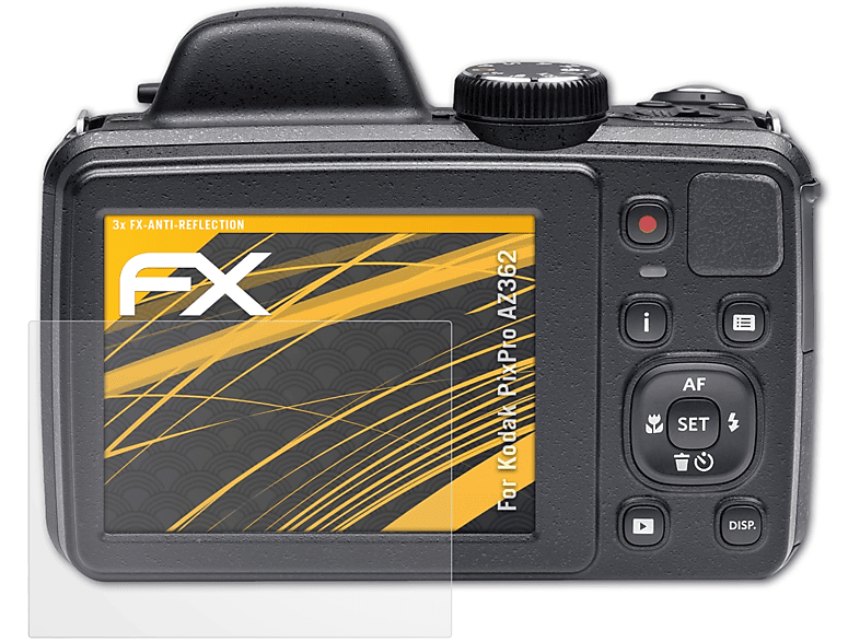 ATFOLIX 3x FX-Antireflex Displayschutz(für Kodak PixPro AZ362) | Kamera Schutzfolie