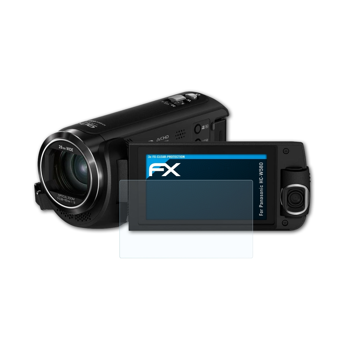 ATFOLIX 3x HC-W580) FX-Clear Panasonic Displayschutz(für