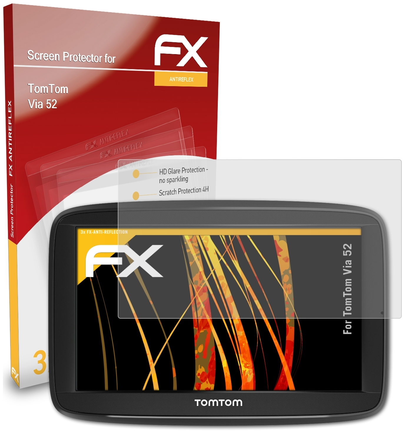 ATFOLIX 3x Displayschutz(für FX-Antireflex Via TomTom 52)