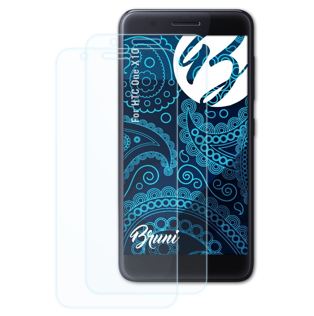 BRUNI 2x Basics-Clear One X10) HTC Schutzfolie(für
