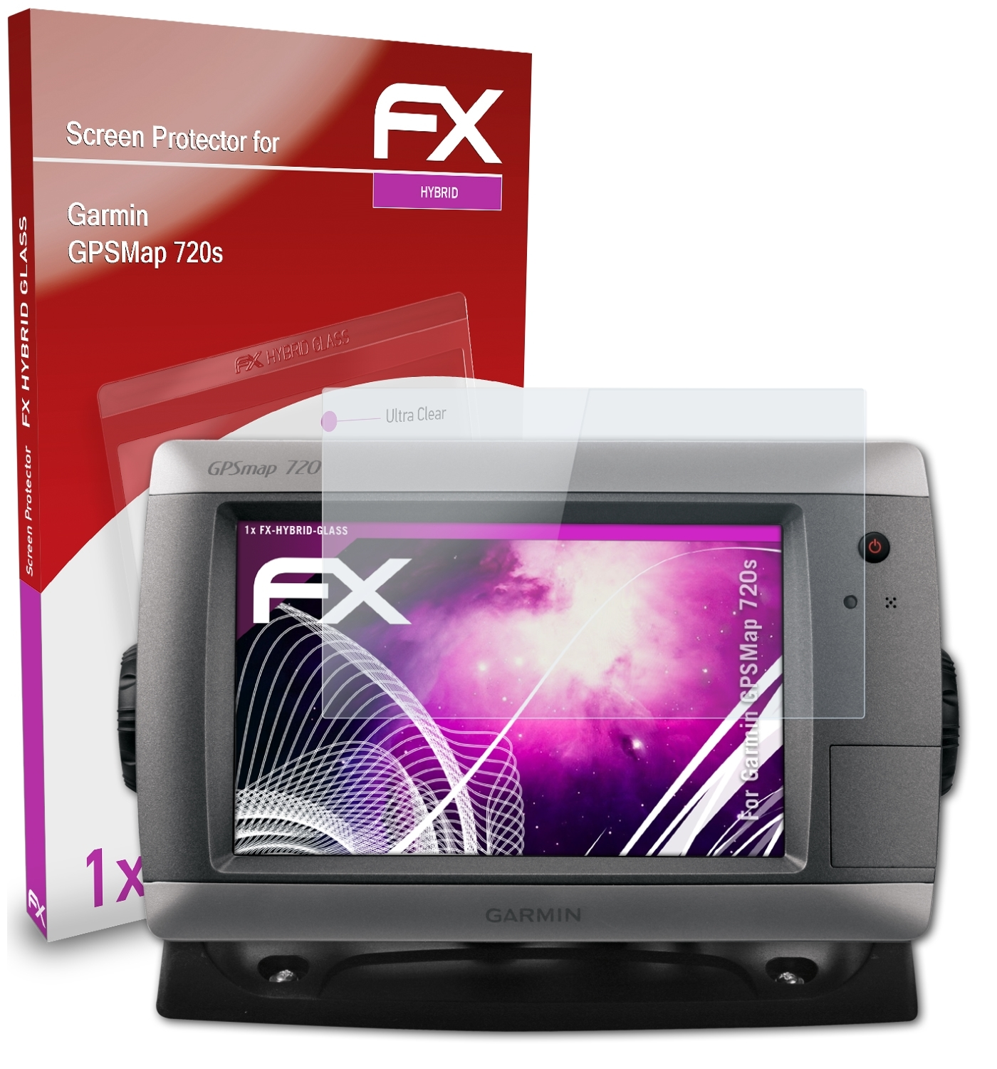 ATFOLIX FX-Hybrid-Glass Schutzglas(für Garmin GPSMap 720s)