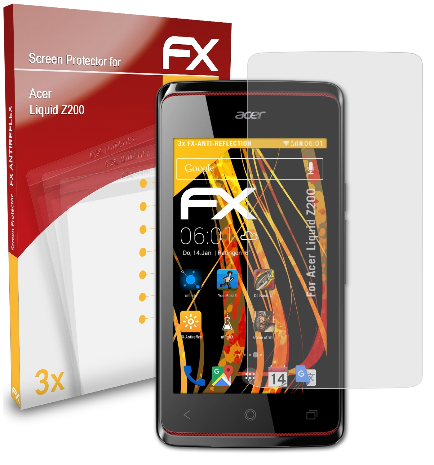 Liquid Acer 3x FX-Antireflex Z200) Displayschutz(für ATFOLIX