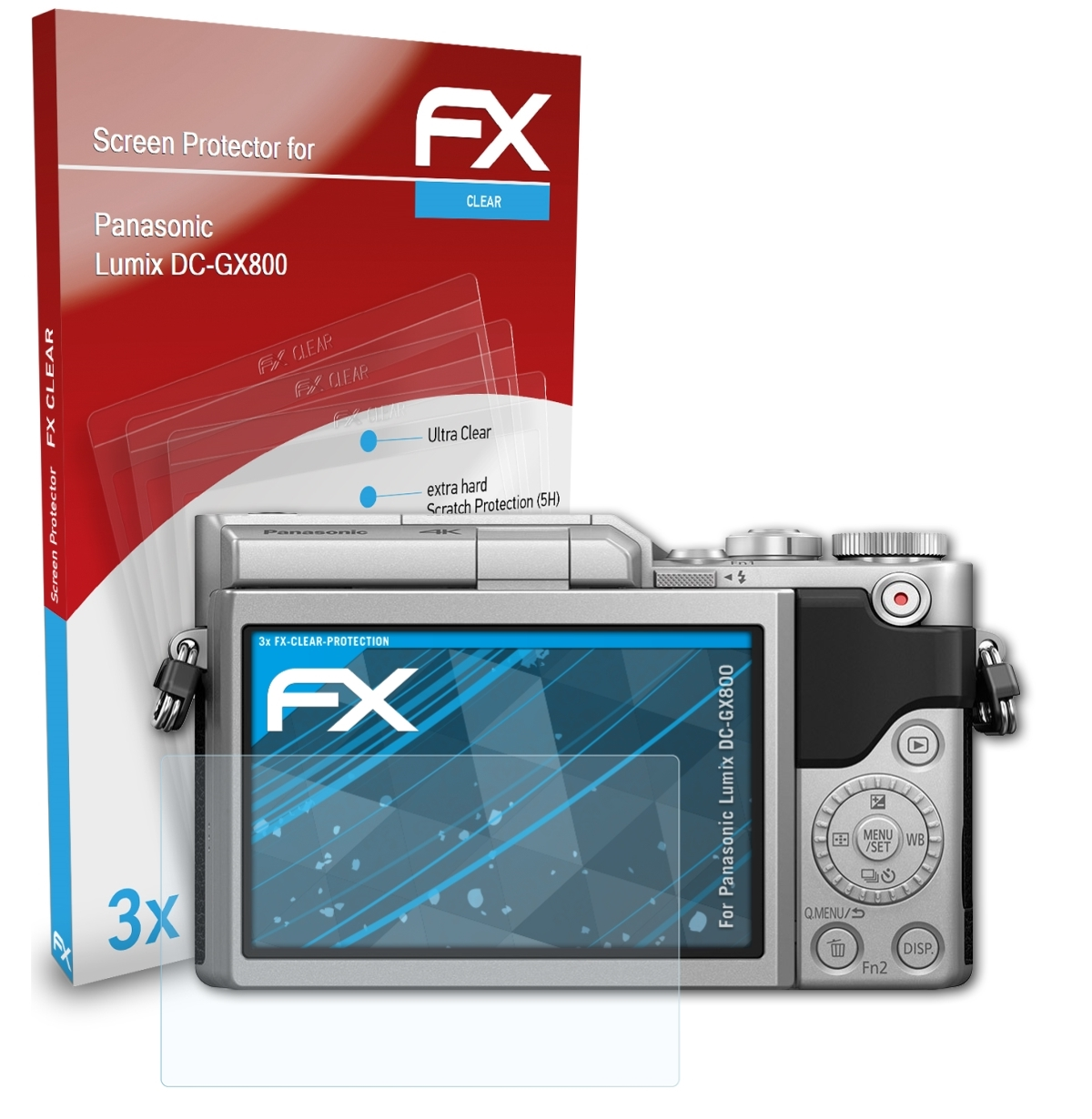 ATFOLIX 3x FX-Clear Displayschutz(für Panasonic Lumix DC-GX800)