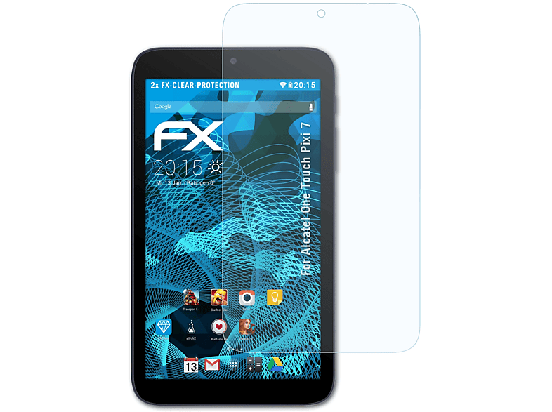 ATFOLIX 2x FX-Clear Displayschutz(für Alcatel One Touch Pixi 7)