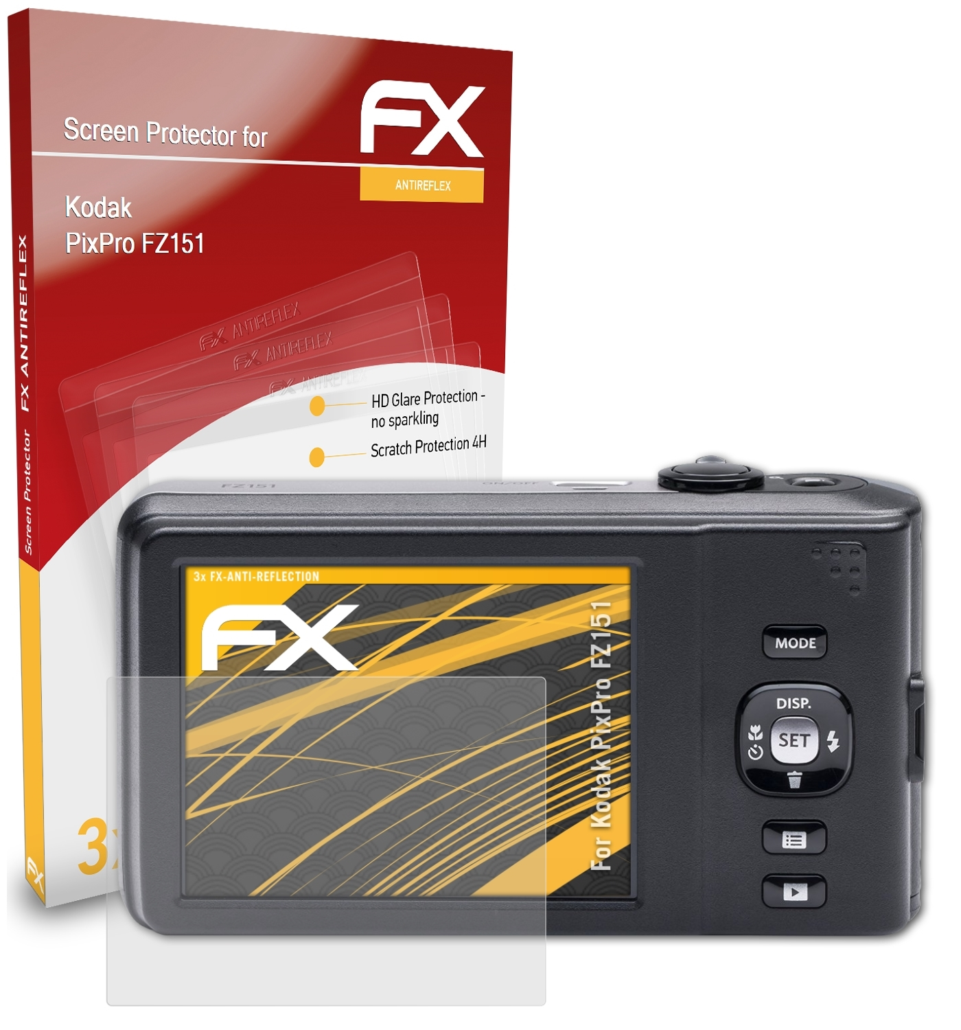 ATFOLIX 3x FX-Antireflex Displayschutz(für Kodak PixPro FZ151)
