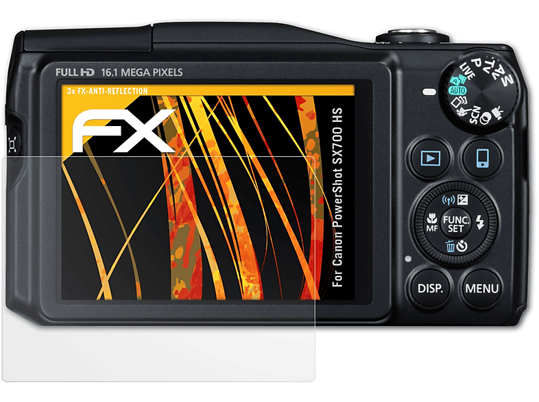 PowerShot HS) 3x SX700 ATFOLIX Canon FX-Antireflex Displayschutz(für