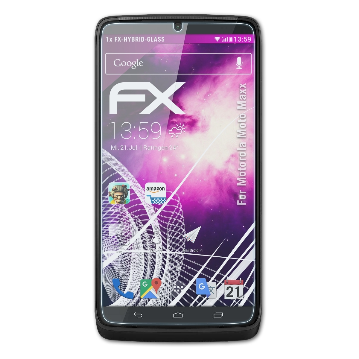 ATFOLIX FX-Hybrid-Glass Schutzglas(für Motorola Moto Maxx)