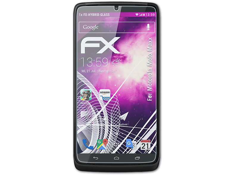 Schutzglas(für ATFOLIX Moto Maxx) FX-Hybrid-Glass Motorola