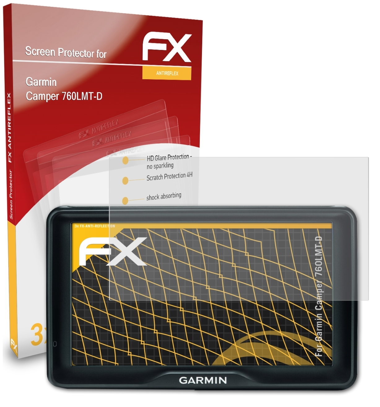 ATFOLIX Camper 760LMT-D) Displayschutz(für FX-Antireflex Garmin 3x