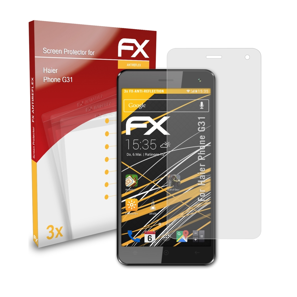 ATFOLIX 3x FX-Antireflex Displayschutz(für G31) Phone Haier