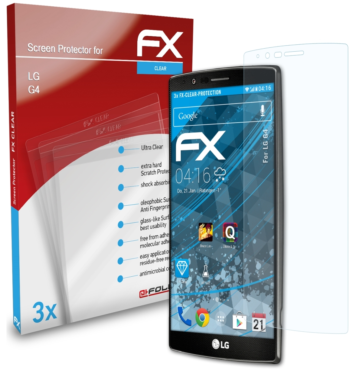 G4) ATFOLIX Displayschutz(für LG FX-Clear 3x
