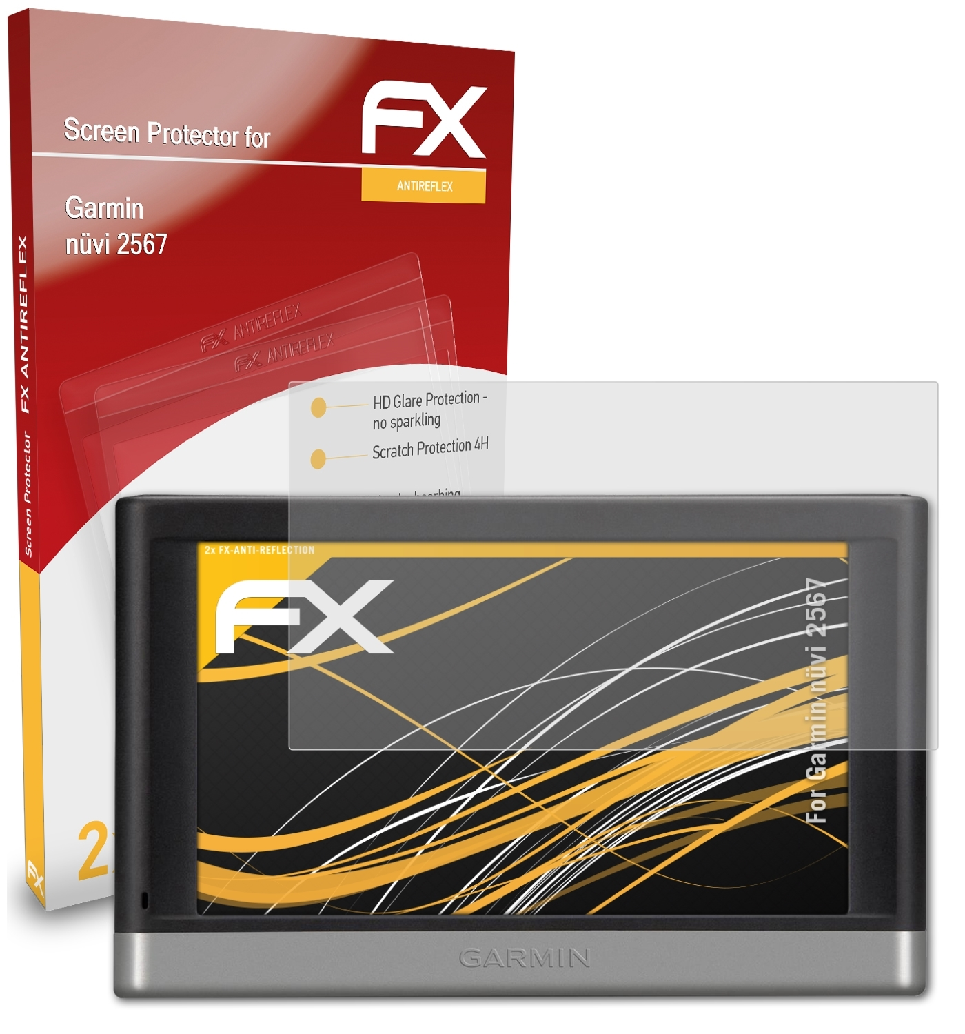 ATFOLIX 2x Displayschutz(für nüvi Garmin 2567) FX-Antireflex