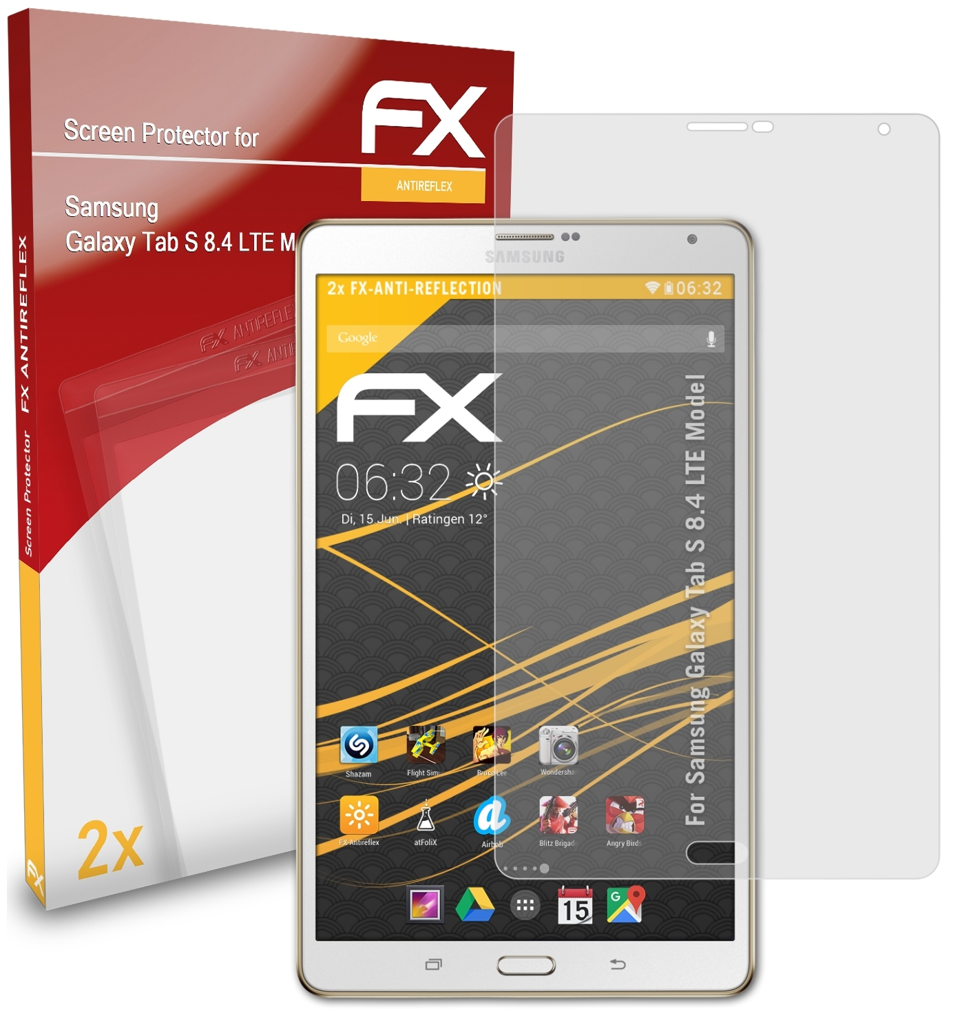 ATFOLIX 2x FX-Antireflex Displayschutz(für Samsung 8.4 (LTE S Galaxy Tab Model))