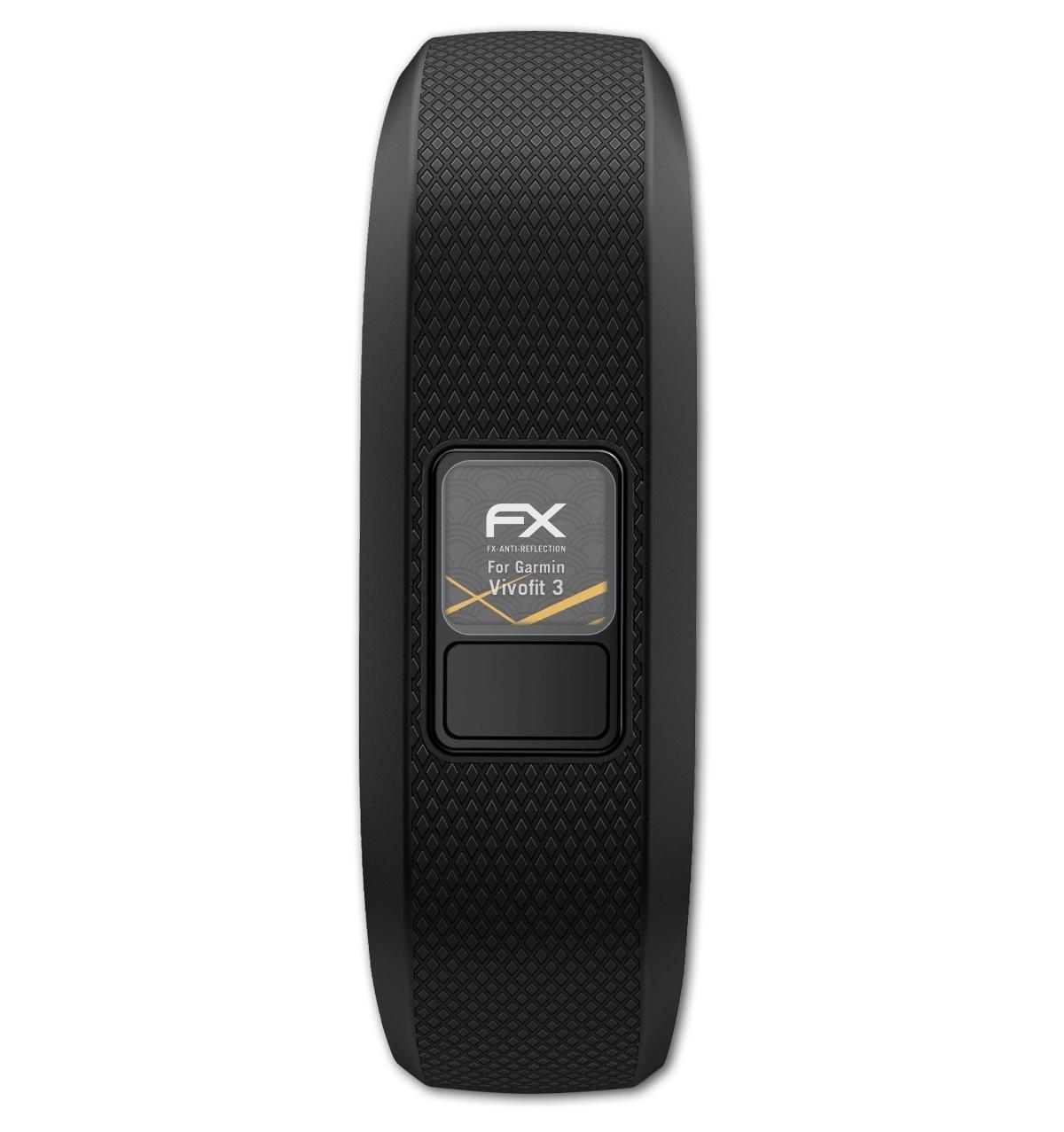 ATFOLIX 3x FX-Antireflex Displayschutz(für 3) Garmin Vivofit