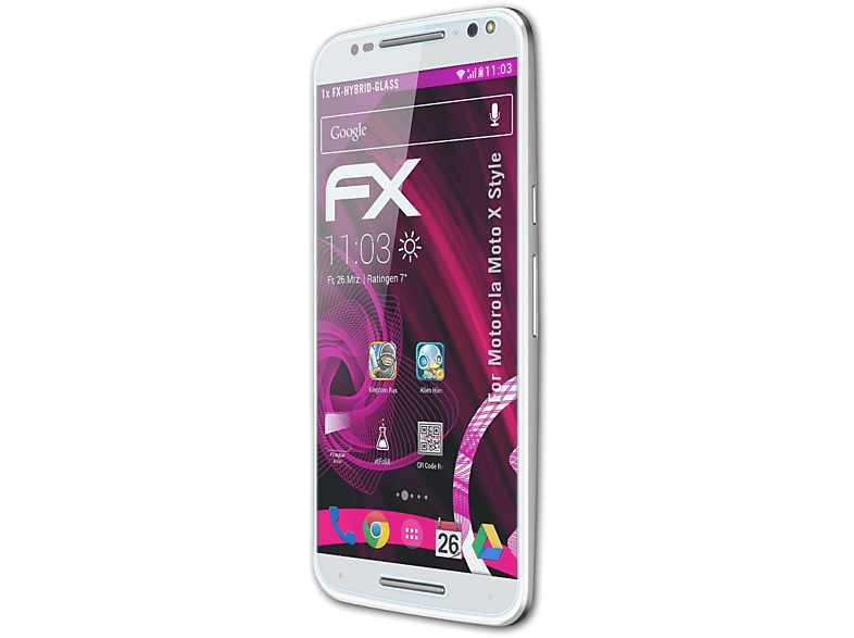 ATFOLIX FX-Hybrid-Glass Schutzglas(für Motorola Moto X Style)