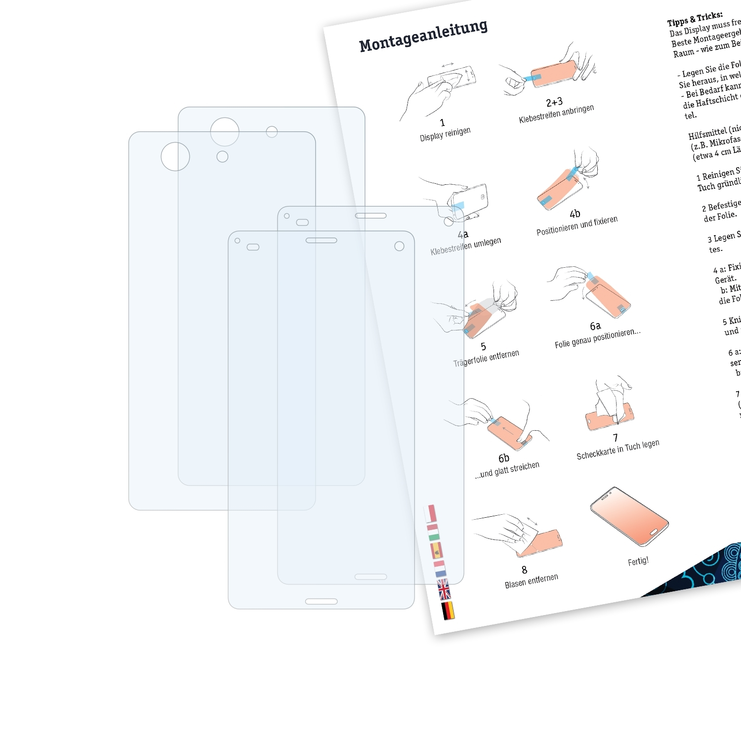 BRUNI 2x Basics-Clear Schutzfolie(für Sony Xperia Compact) Z3