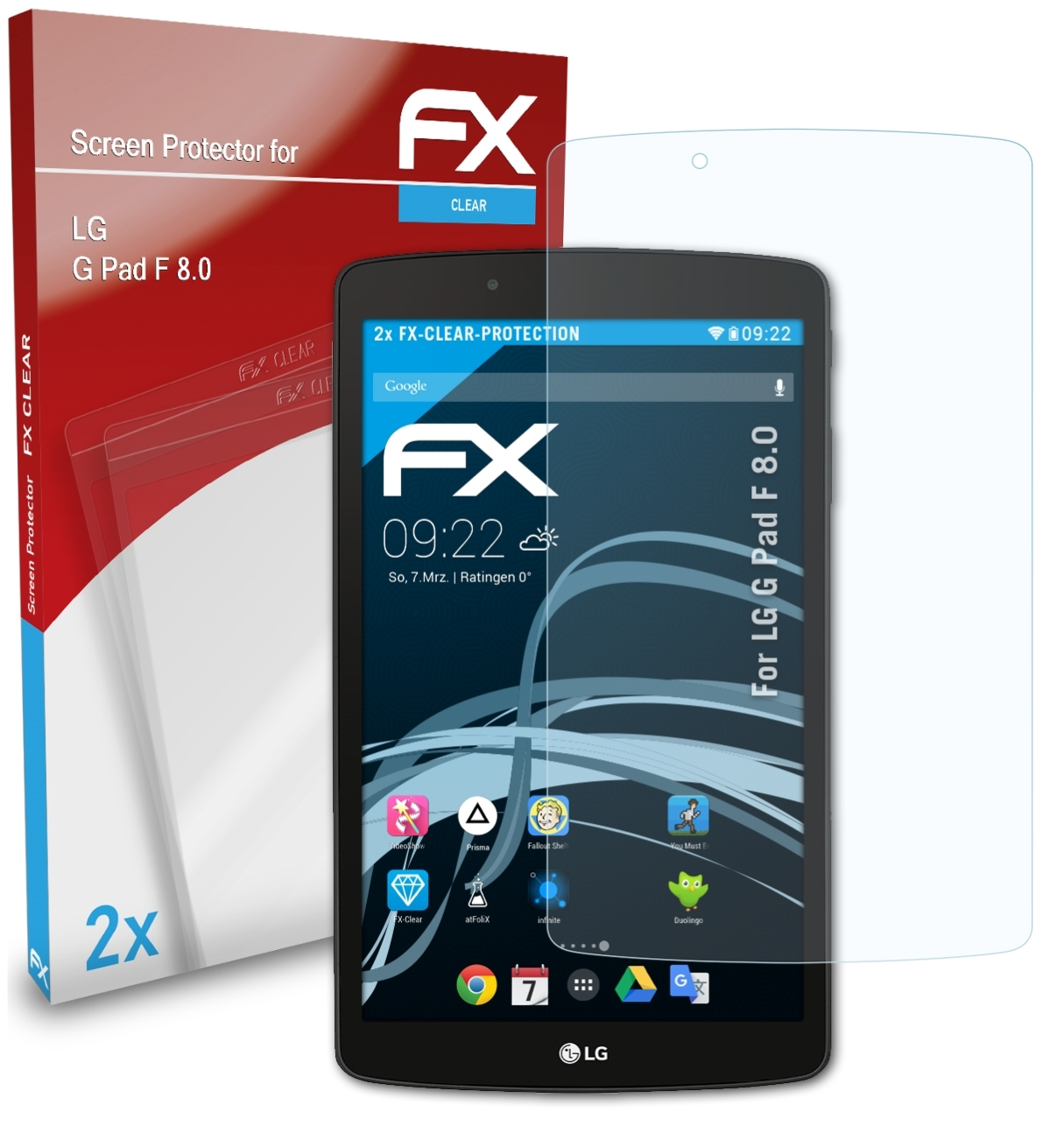 FX-Clear 8.0) G Displayschutz(für 2x F ATFOLIX LG Pad