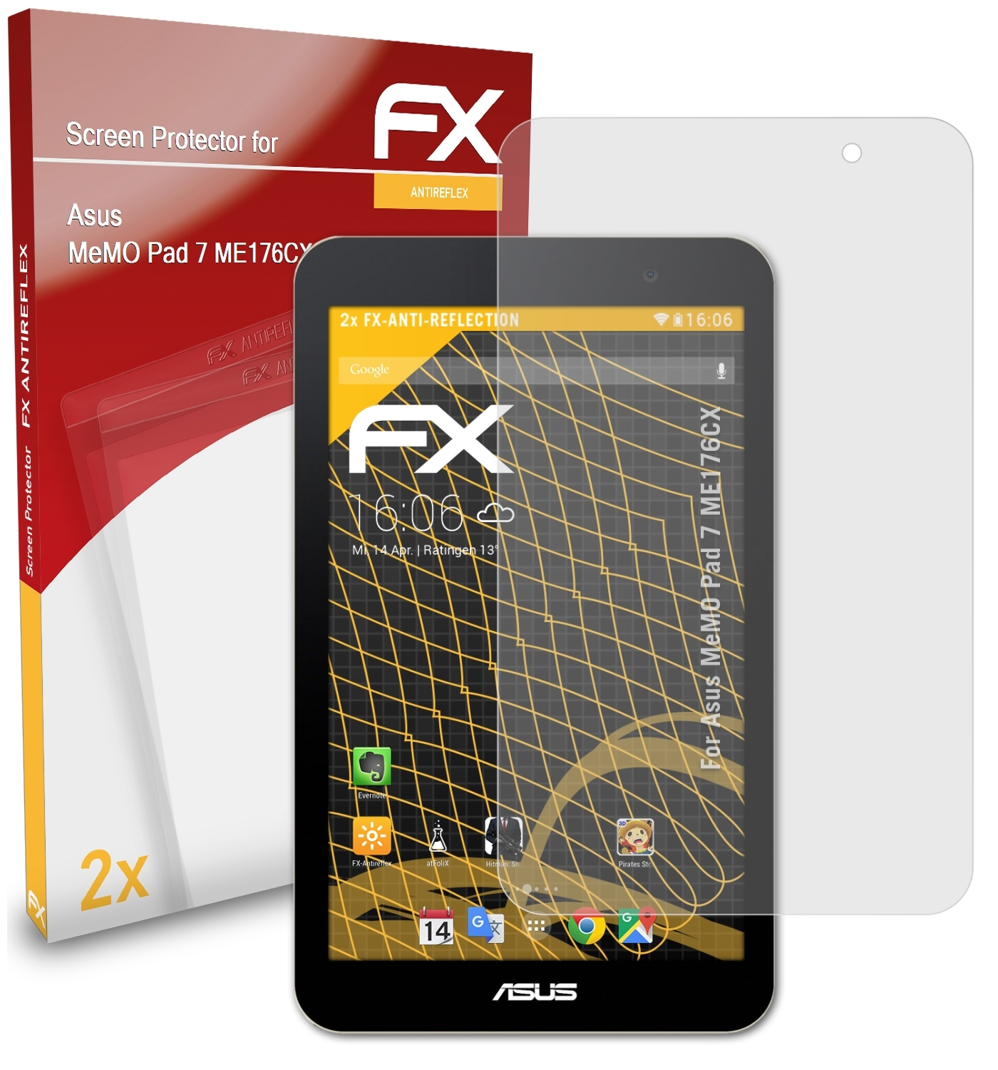 ATFOLIX 2x FX-Antireflex Asus Pad MeMO (ME176CX)) 7 Displayschutz(für