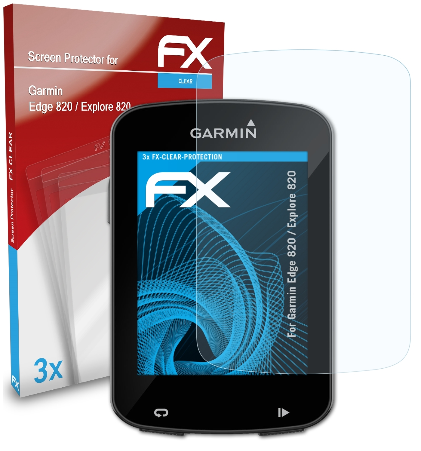 ATFOLIX 820 Garmin Explore FX-Clear 3x Displayschutz(für 820) / Edge