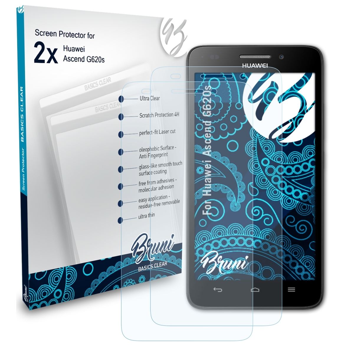G620s) Basics-Clear Schutzfolie(für BRUNI Huawei Ascend 2x