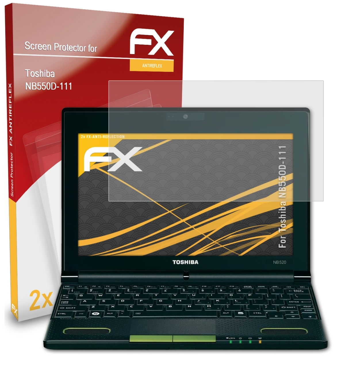 2x ATFOLIX FX-Antireflex NB550D-111) Toshiba Displayschutz(für