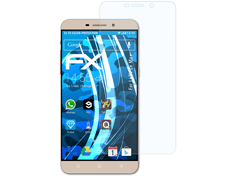 ATFOLIX 3x FX-Clear Displayschutz(für LeTV Le Max)