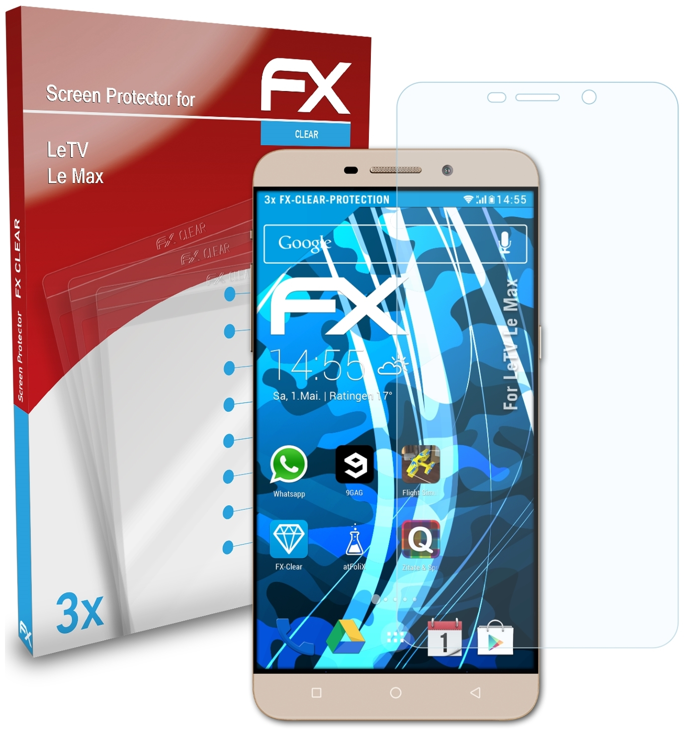 ATFOLIX 3x FX-Clear Max) LeTV Displayschutz(für Le