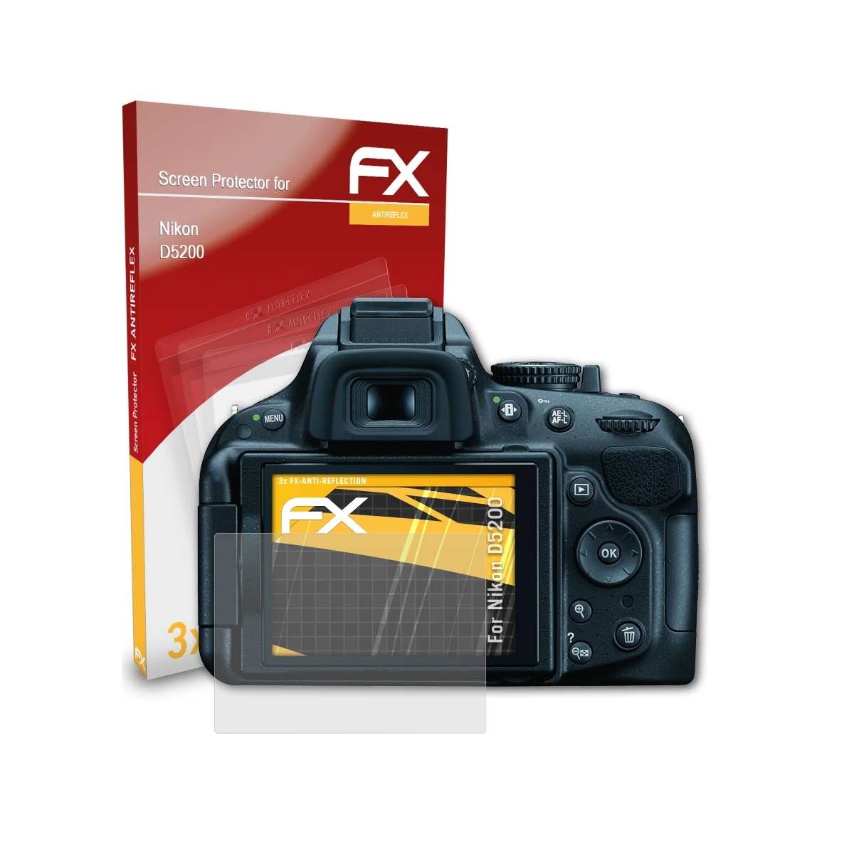 ATFOLIX 3x Nikon Displayschutz(für FX-Antireflex D5200)