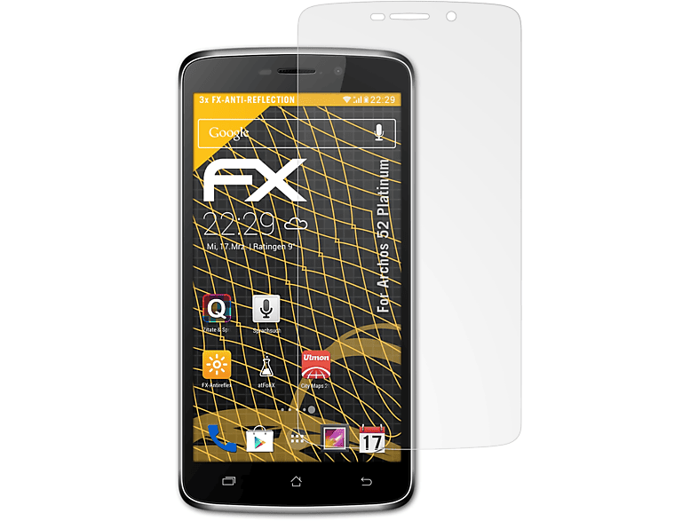 ATFOLIX 3x FX-Antireflex Displayschutz(für Archos 52 Platinum)