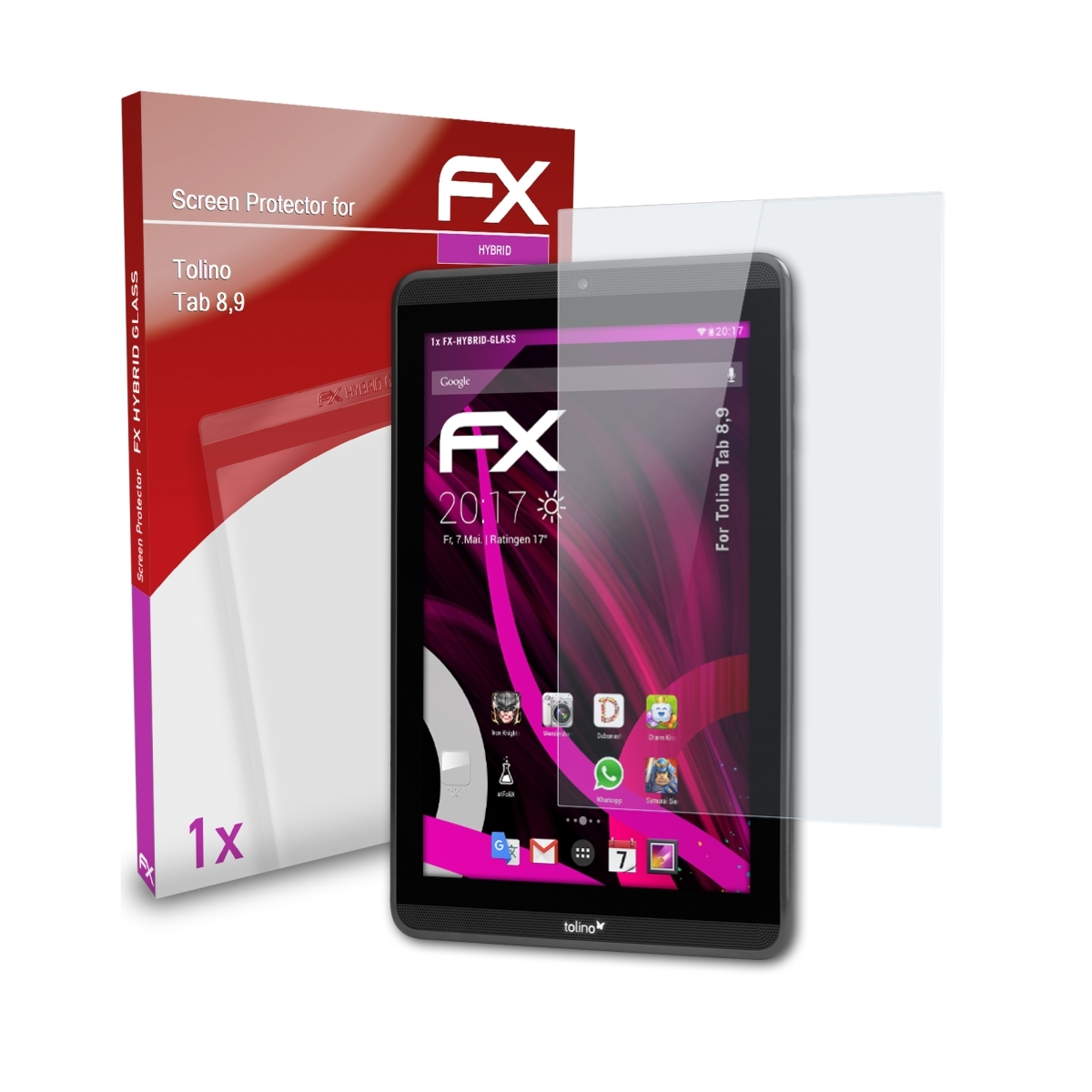 ATFOLIX FX-Hybrid-Glass Tolino Tab 8,9) Schutzglas(für