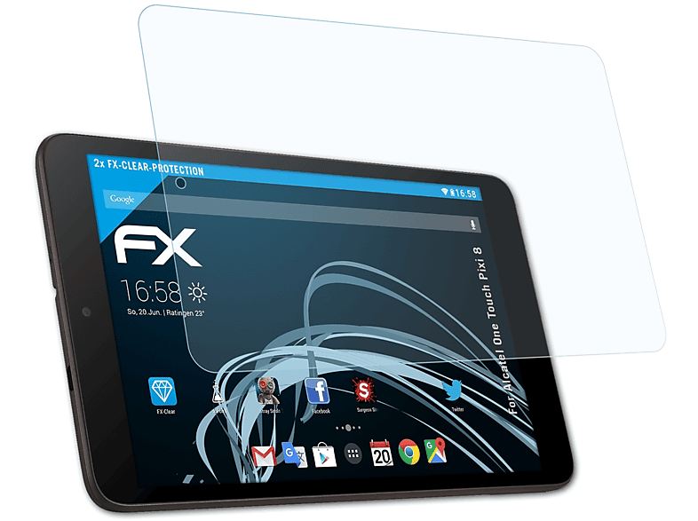 Touch 8) One FX-Clear Alcatel Pixi 2x ATFOLIX Displayschutz(für