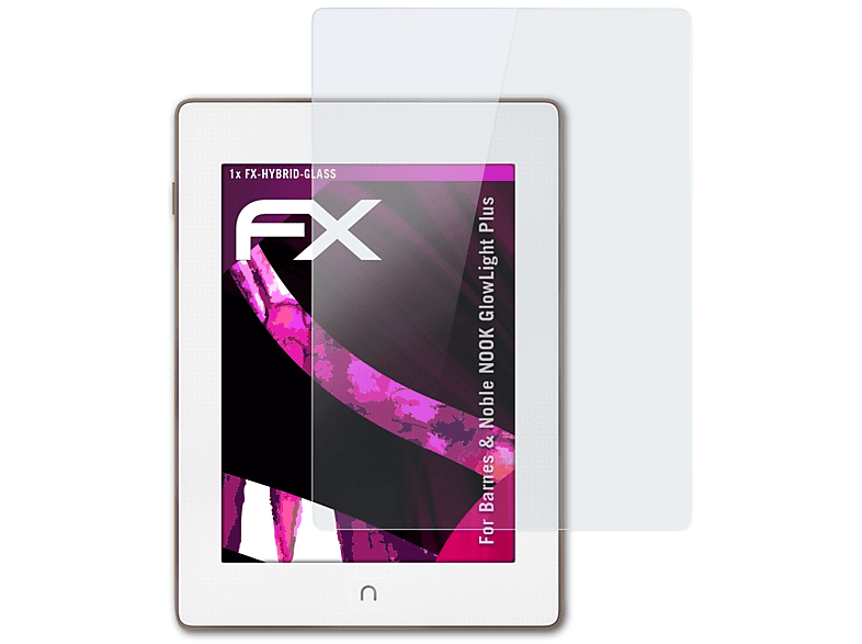 ATFOLIX FX-Hybrid-Glass Schutzglas(für & Noble GlowLight Barnes NOOK Plus)