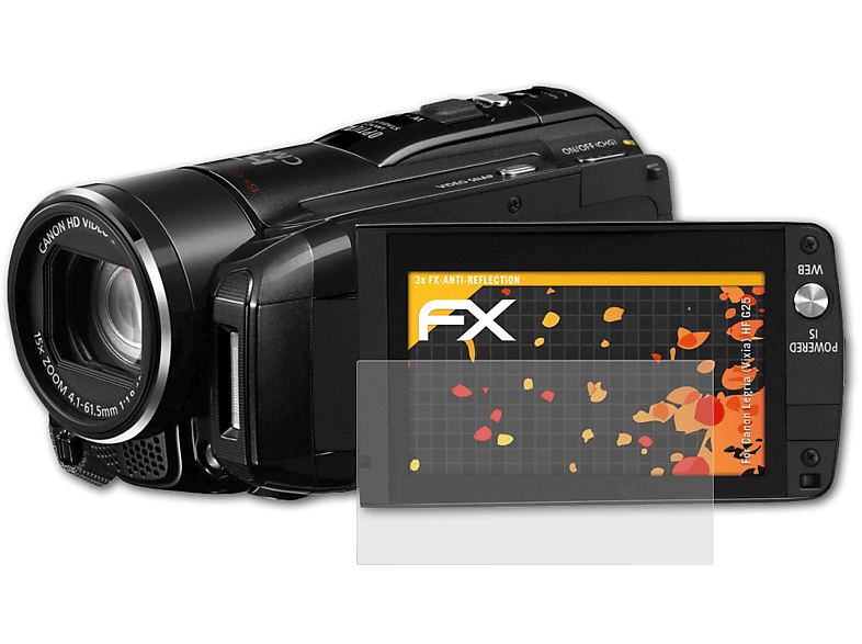 ATFOLIX 3x FX-Antireflex Displayschutz(für Canon Legria (Vixia) HF G25)