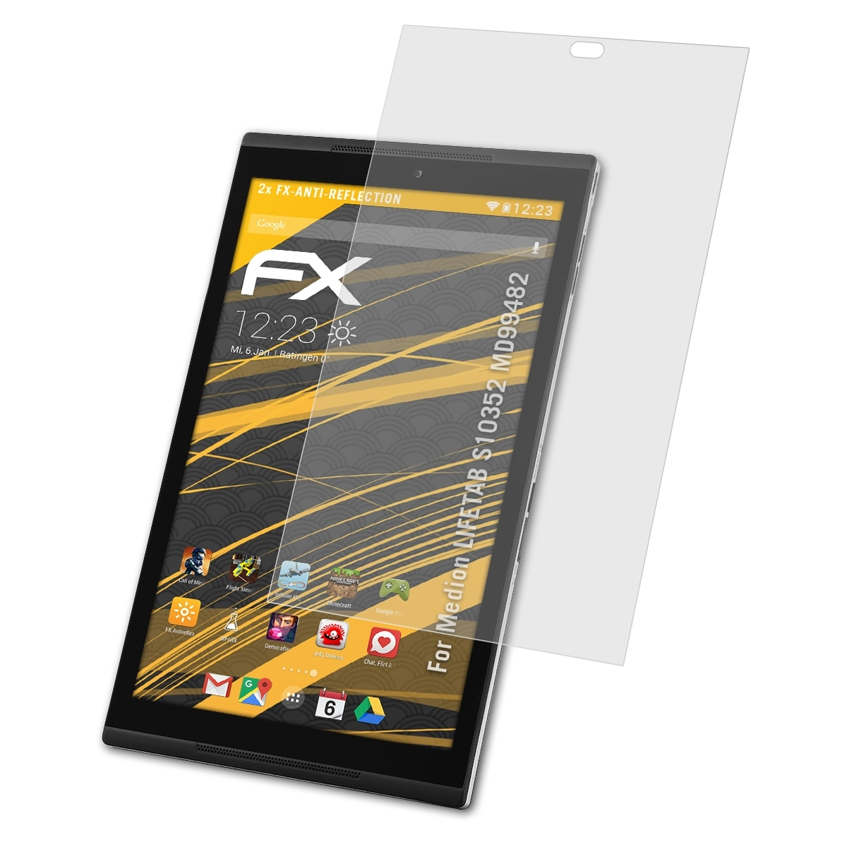 FX-Antireflex 2x (MD99482)) S10352 ATFOLIX LIFETAB Displayschutz(für Medion