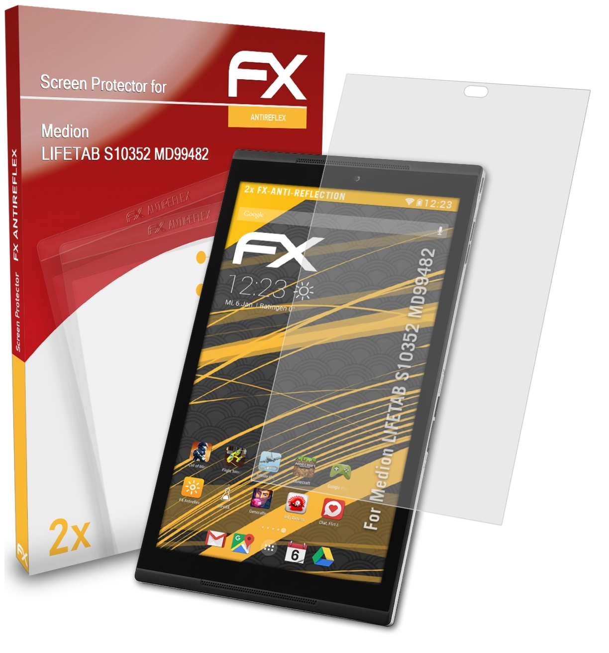 FX-Antireflex 2x (MD99482)) S10352 ATFOLIX LIFETAB Displayschutz(für Medion
