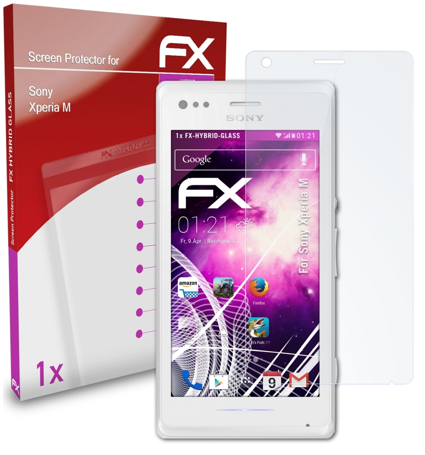 ATFOLIX FX-Hybrid-Glass Sony Xperia M) Schutzglas(für
