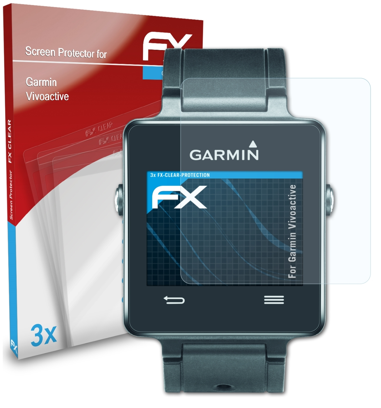 ATFOLIX Vivoactive) Garmin FX-Clear 3x Displayschutz(für