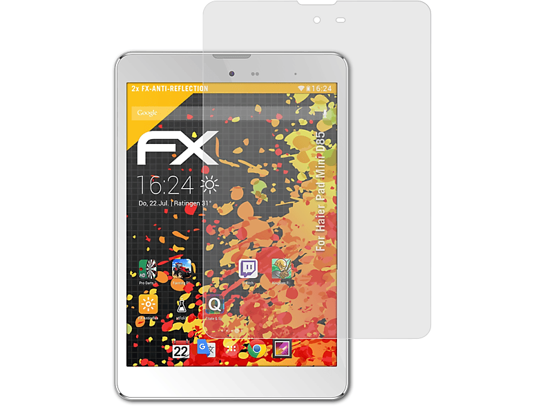 ATFOLIX 2x FX-Antireflex Displayschutz(für Haier Mini D85) Pad
