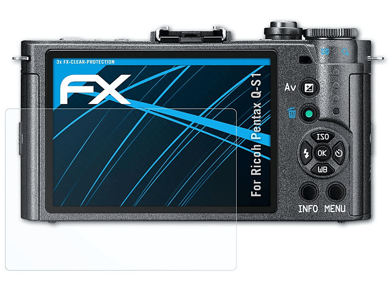 ATFOLIX 3x FX-Clear Displayschutz(für Ricoh Pentax Q-S1)