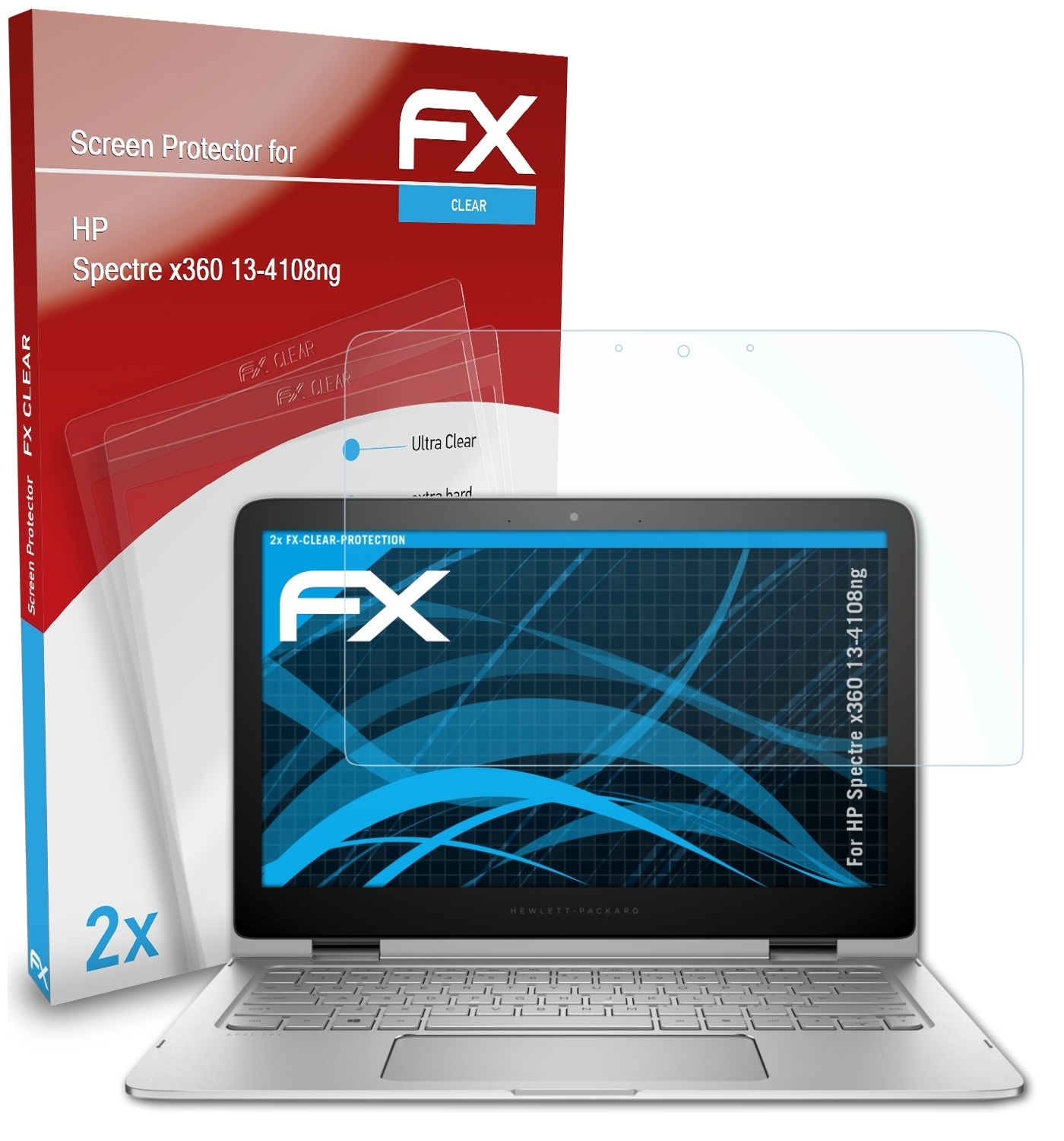 ATFOLIX 2x FX-Clear Displayschutz(für HP x360 Spectre 13-4108ng)